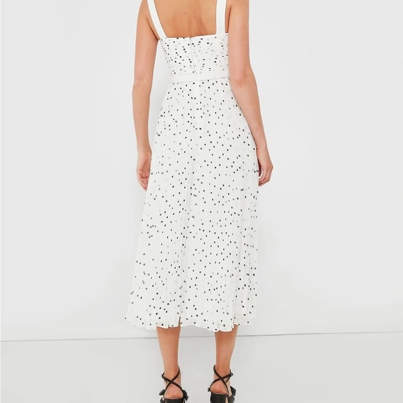 🖤NWOT Self-Portrait Polka Dot Chiffon Midi Dress - Picture 4 of 13